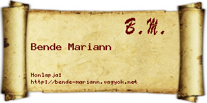 Bende Mariann névjegykártya