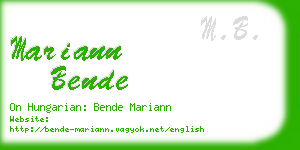 mariann bende business card